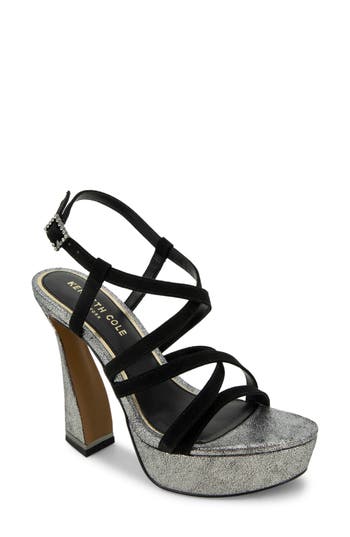 Shop Kenneth Cole New York Allen Platform Sandal In Black/pewter