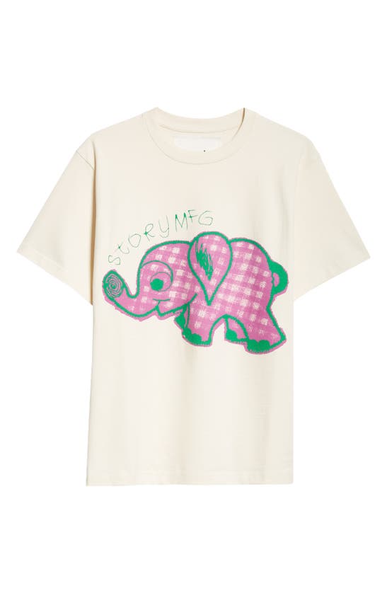 Shop Story Mfg. Grateful Elephant Organic Cotton Graphic T-shirt In Ecru Ele