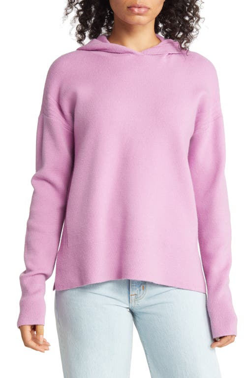caslon(r) Ribbed Sweater Hoodie in Pink Gale
