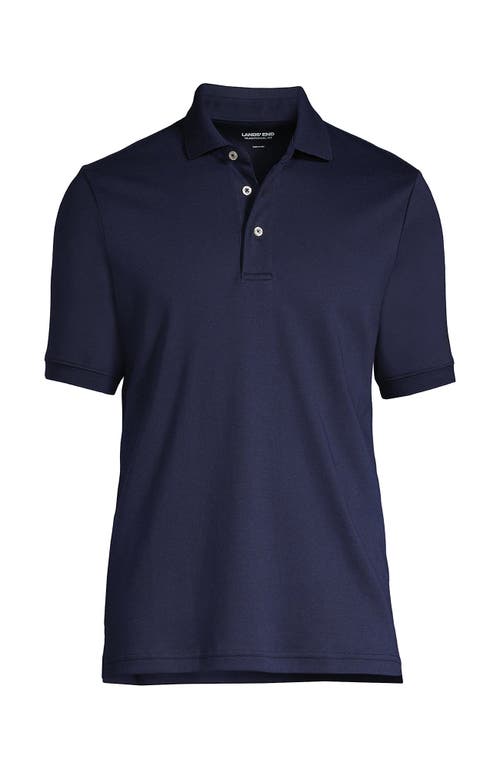 Shop Lands' End Short Sleeve Cotton Supima Polo Shirt In Radiant Navy