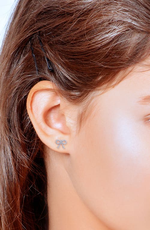 Lily Nily Kids' Bow Twist Stud Earrings In Silver