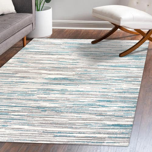 Jonathan Y Speer Abstract Linear Stripe Area Rug In Gray/blue
