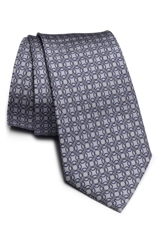 Shop Jack Victor Prospect Chain Link Print Silk Tie In Grey