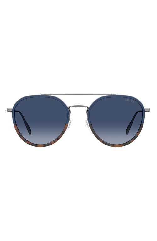 levi's 54mm Flat Front Round Sunglasses in Blue Havana/Grey