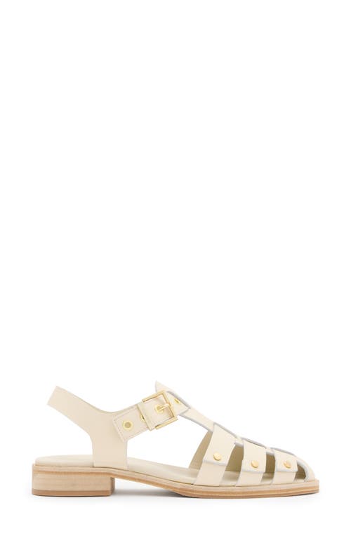 Shop Allsaints Nelly Studded Fisherman Sandal In Parchment White