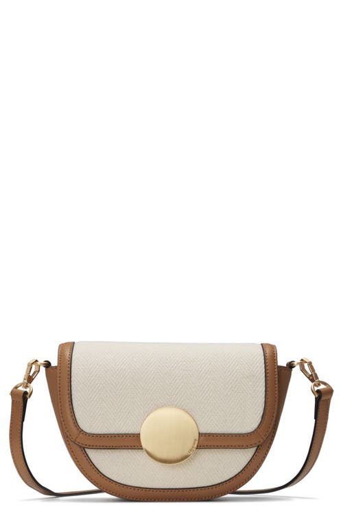 Lottie Canvas & Leather Crossbody Bag in Sand Brown