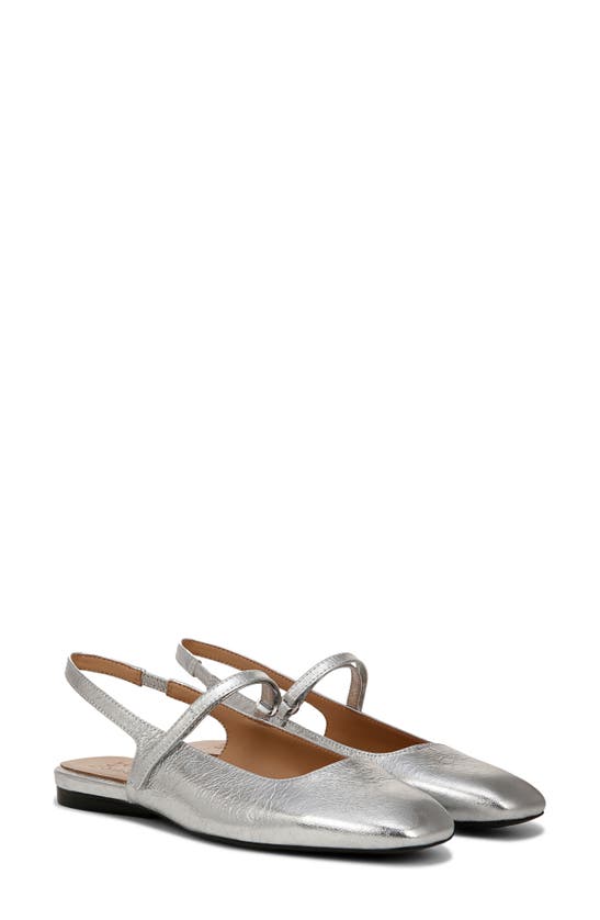 Shop Naturalizer Connie Slingback Mary Jane Flat In Silver Leather