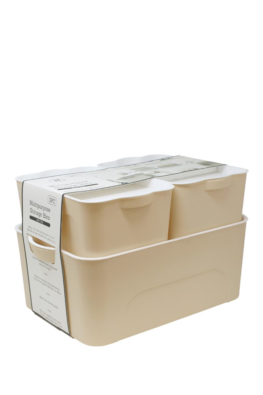Gourmet Home Heritage Cream Multipurpose Storage Bins Set of 3