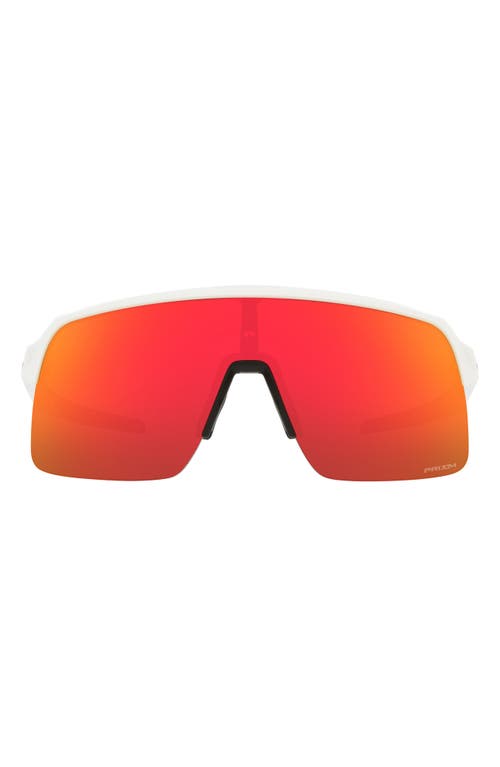 Oakley Sutro Lite 139mm Prizm™ Wrap Shield Sunglasses In Matte White/prizm Ruby