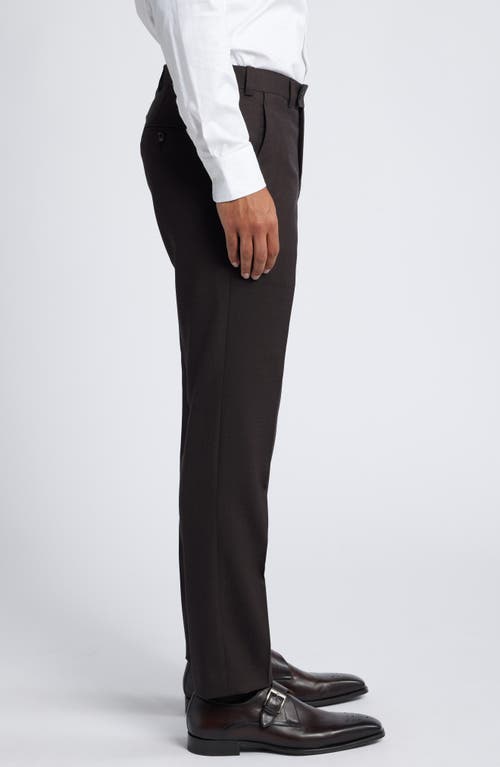 Shop Ted Baker London Jerome Slim Fit Soft Constructed Solid Wool Dress Pants In Brown