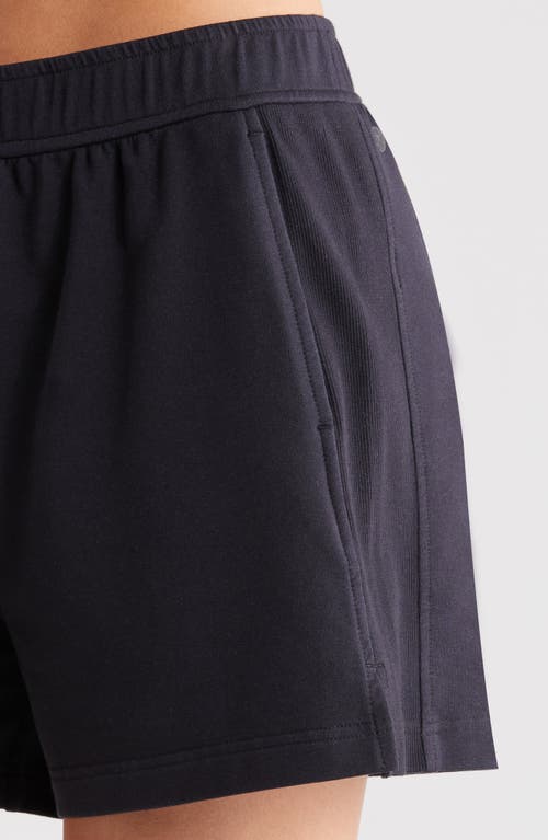 Shop Zella Swoop Terry Shorts In Black