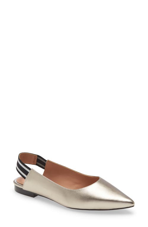 Linea Paolo Delilah Slingback Flat in Chrome Lather
