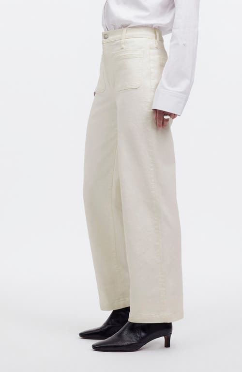 Madewell The Emmett Patch Pocket Edition Wide Leg Jeans In Tile White