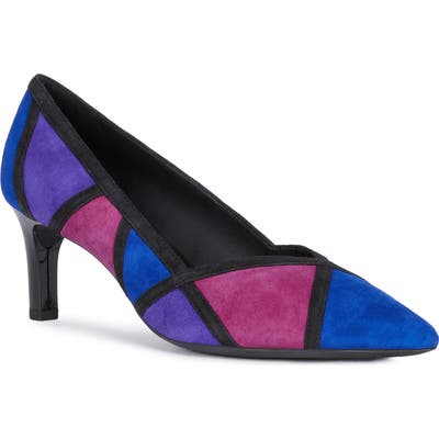 Geox Bibbiana Pointed Toe Pump, Blue