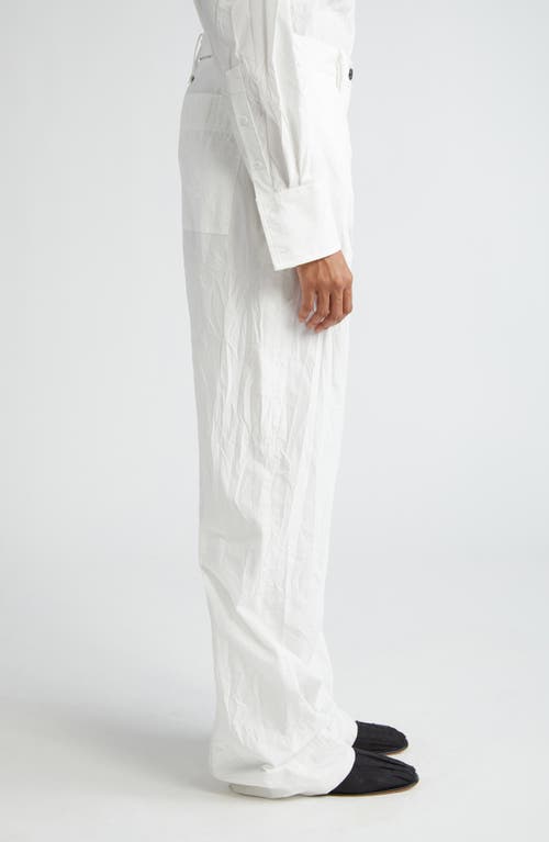 Shop Proenza Schouler Rory Relaxed Fit Crinkled Poplin Straight Leg Pants In White