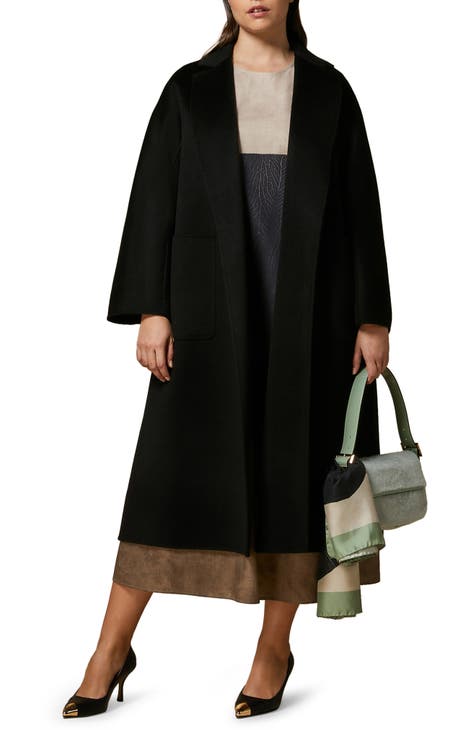 Wodstyle Winter Womens Plus Size Wool Lapel Long Coat Trench Parka Jacket  Overcoat Outwear