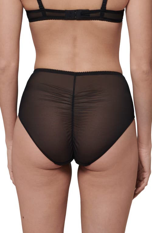 Shop Simone Perele Intrigue Floral Embroidered Briefs In Black