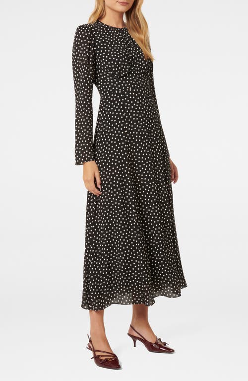 Shop Ever New Mietta Print Long Sleeve Midi Dress In Black Spot