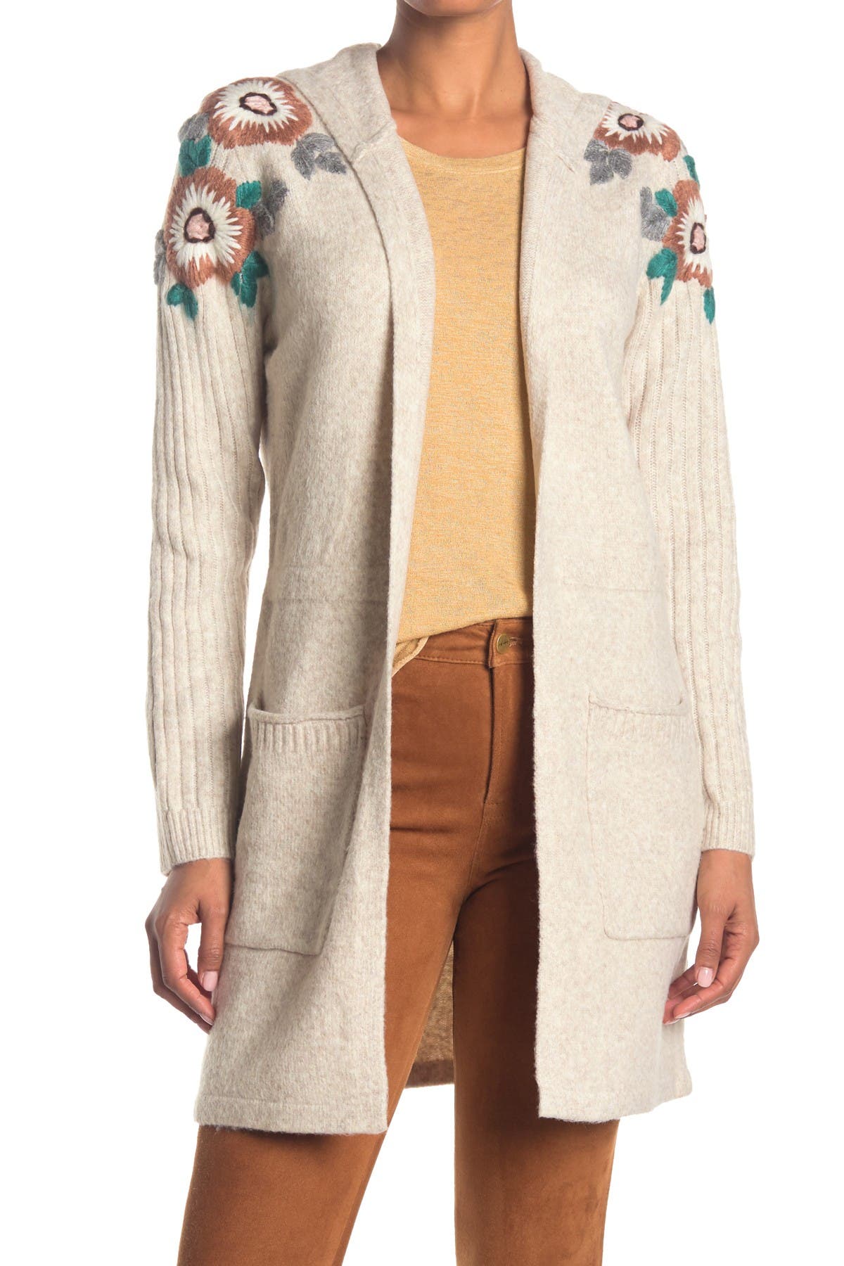 long embroidered cardigan