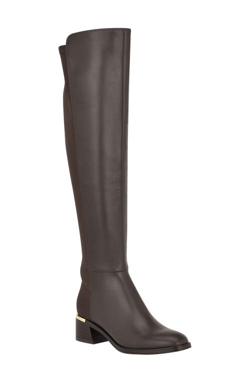 Calvin Klein Jotty Over the Knee Boot in Dark Brown at Nordstrom, Size 6