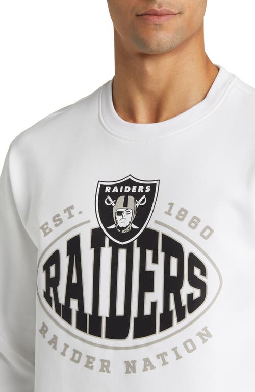 Shop Hugo Boss Boss X Nfl Crewneck Sweatshirt In Las Vegas Raiders White