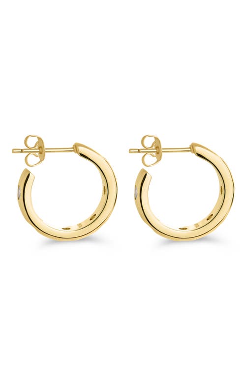 Sterling Forever Molly Cubic Zirconia Studded Huggie Hoop Earrings In Gold