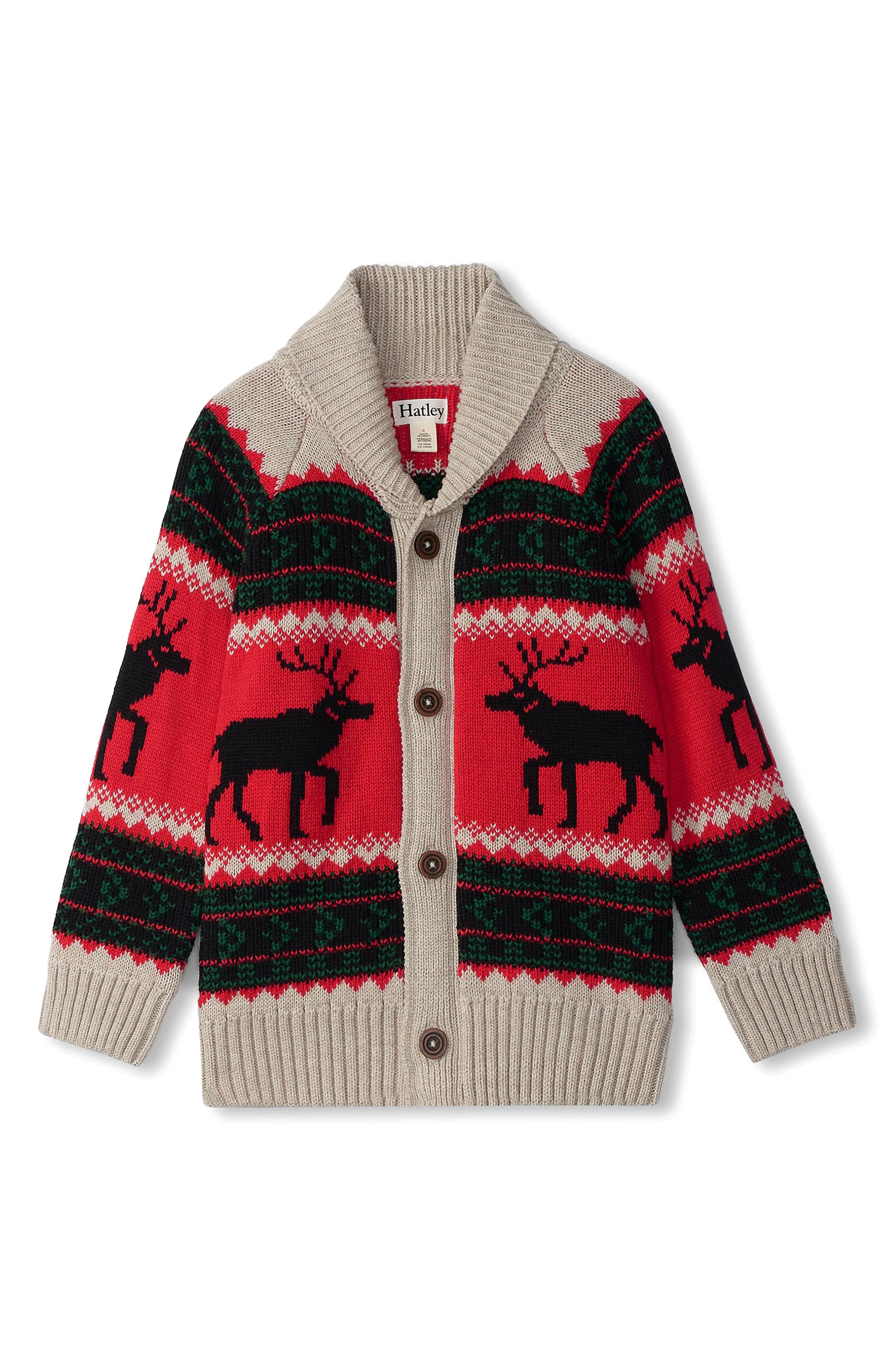 Hatley Kids' Elk Cardigan in Natural 