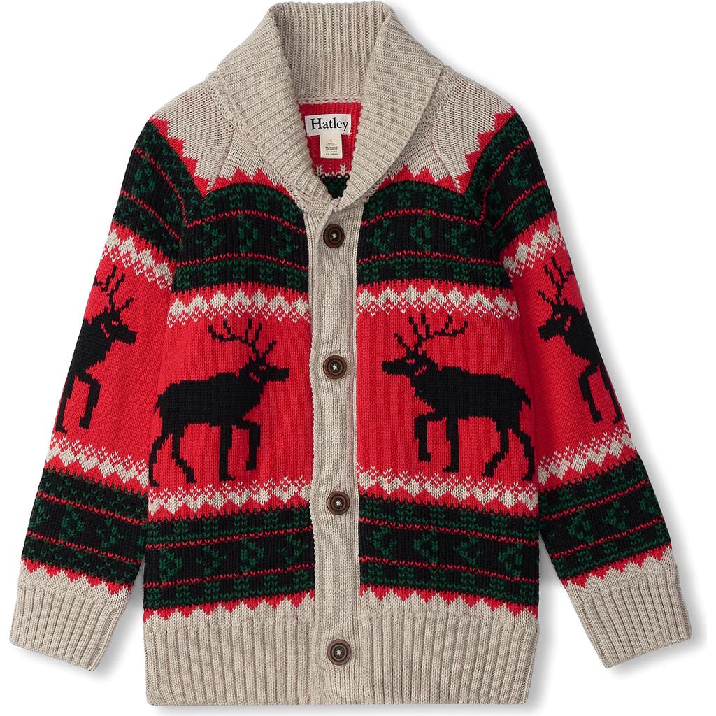 Hatley Kids' Elk Cardigan in Natural