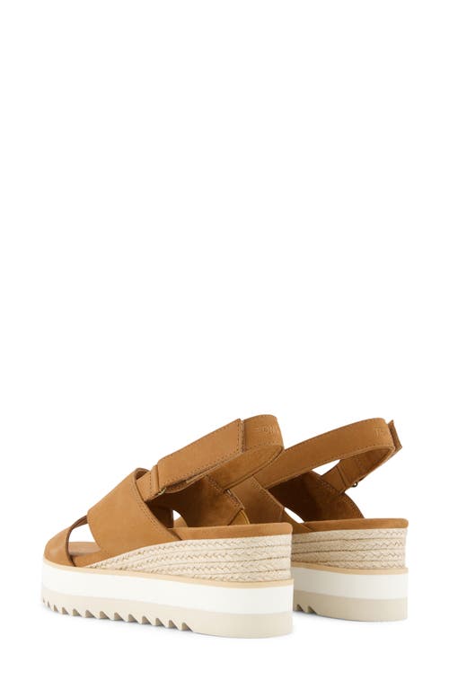 Shop Toms Diana Crossover Platform Wedge Sandal In Brown