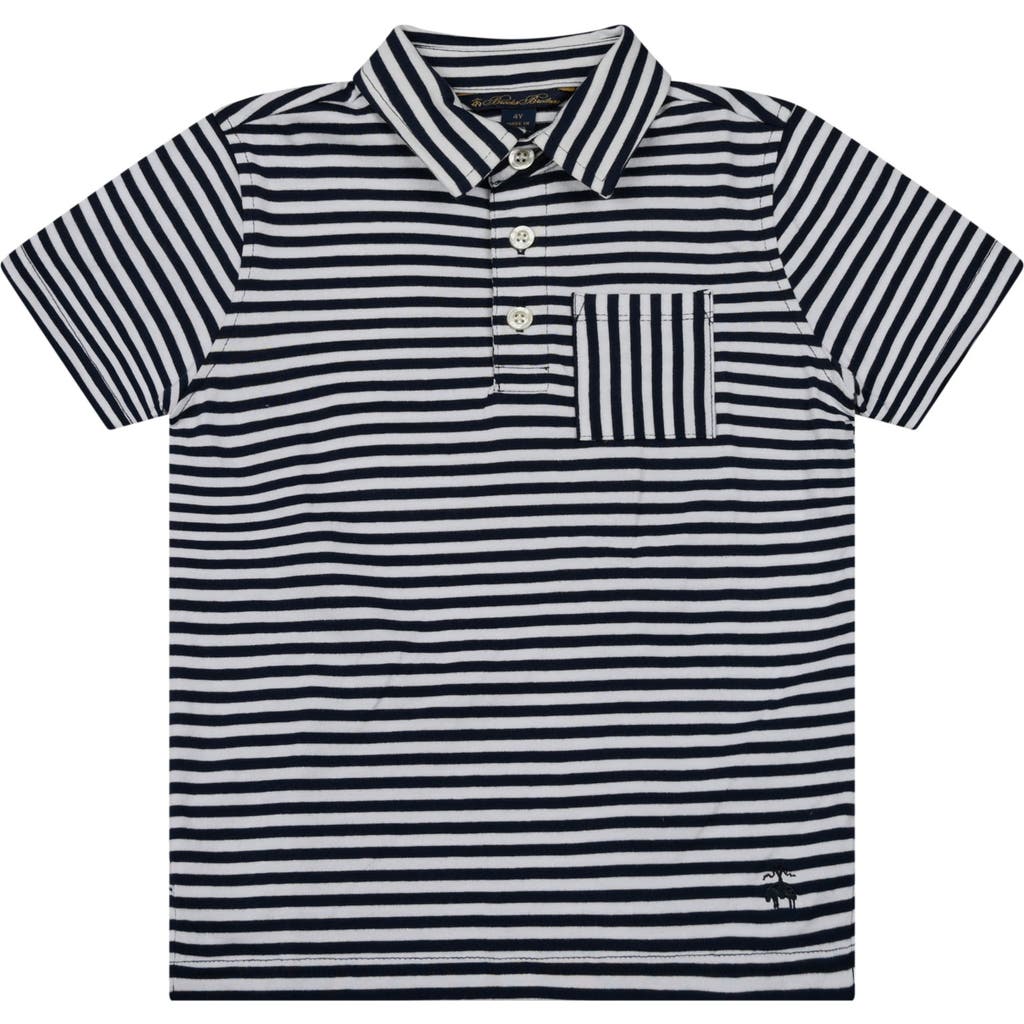 Brooks Brothers Kids' Stripe Cotton Polo In Navy