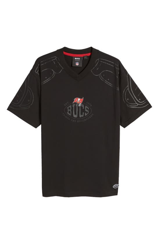 Shop Hugo Boss Boss X Nfl Tackle Graphic T-shirt In Tampa Bay Buccaneers Black