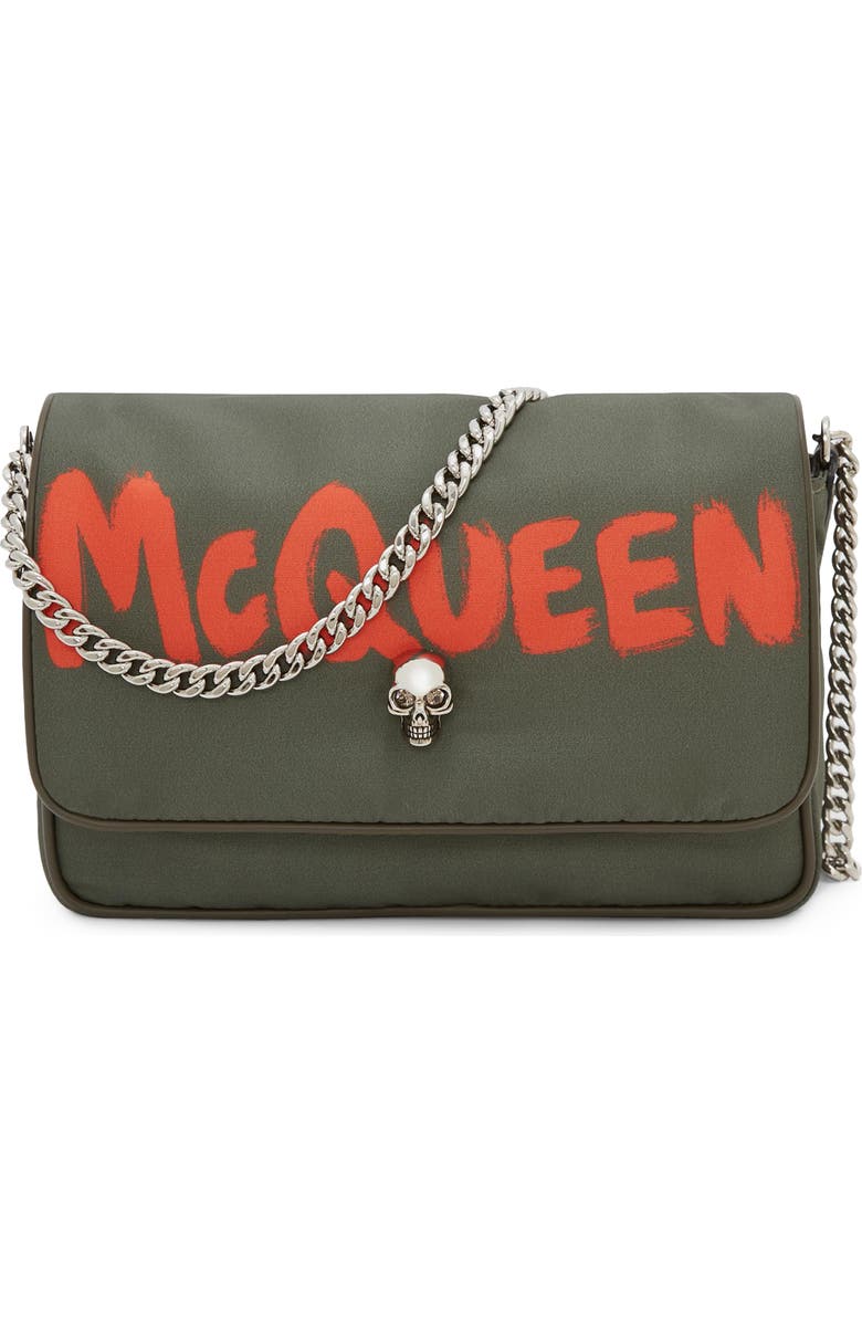 Alexander McQueen Small Skull Graffiti Logo Shoulder Bag, Main, color, 