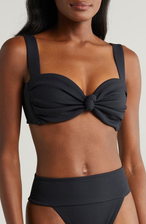 MONTCE Hayden Rib Bikini Top Black at Nordstrom,