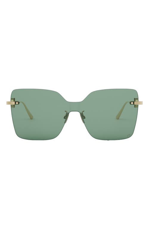 Shop Dior Cd Chain M1u Mask Sunglasses In Shiny Gold Dh/green