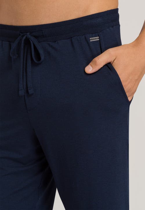 Hanro Natural Living Organic Cotton Drawstring Shorts In Deep Navy