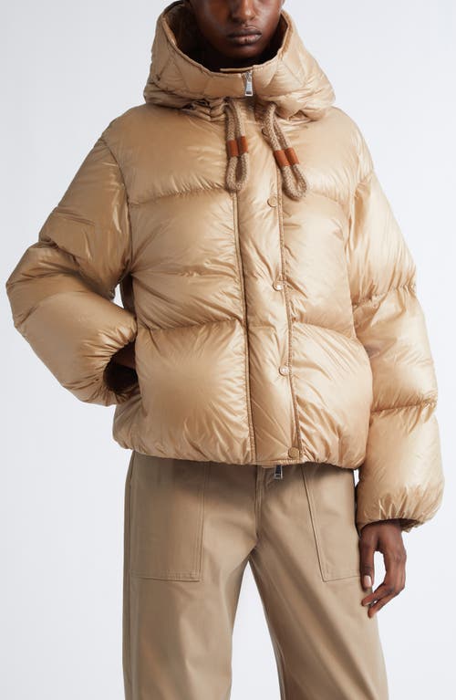 Shop Moncler Borey 2-in-1 Short Down Jacket In Beige