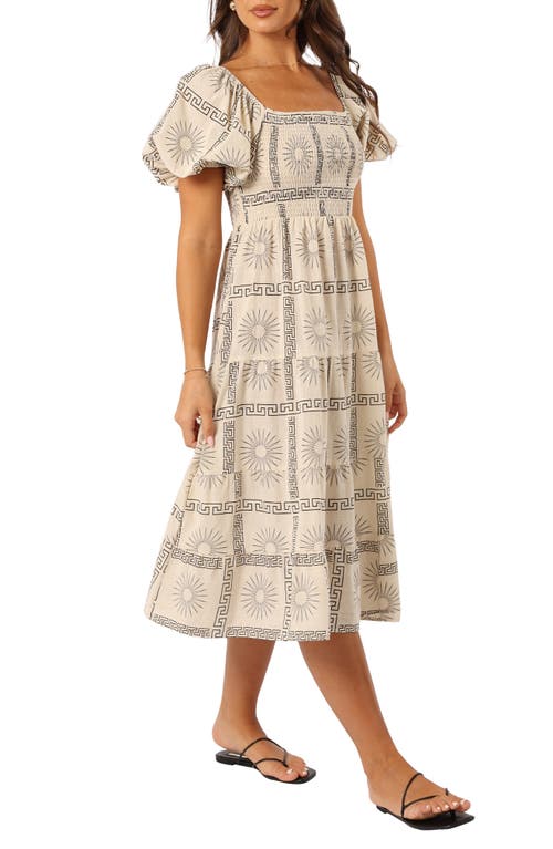 Petal And Pup Petal & Pup Soleil Puff Sleeve Midi Dress In Neutral
