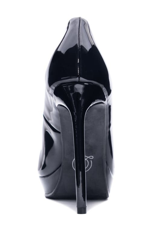 Chinese Laundry Huxley Peep Toe Platform Pump In Black Patent