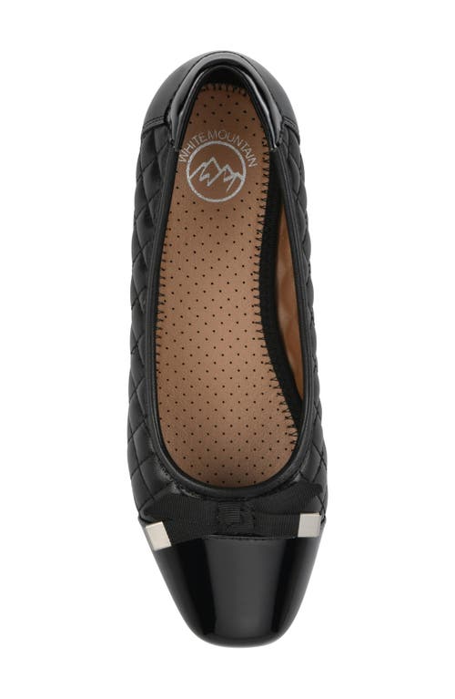 Cliffs By White Mountain Bocah Cap Toe Ballet Flat In Black Smooth