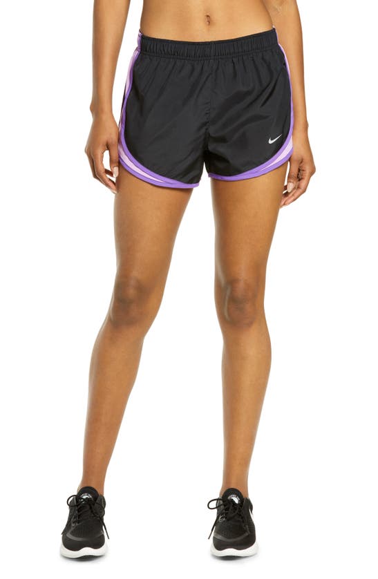 Nike Dri-fit Tempo Running Shorts In Black/ Fuchsia/berry/ Wolf