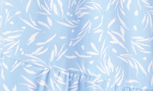 Shop Gibsonlook Maya One-shoulder Asymmetric Tiered Maxi Dress In Powder Blue Print