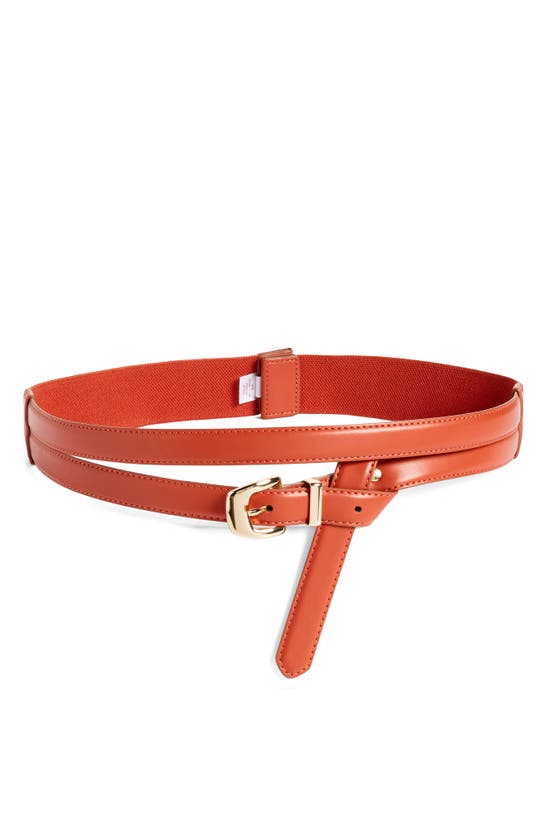 Shop Nordstrom Cora Double Strap Faux Leather Belt In Rust Spice