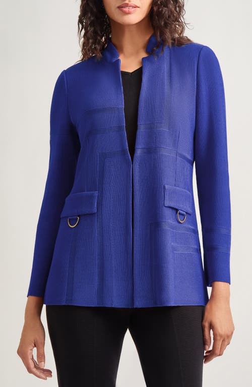 Misook Tailored Knit Blazer In Blue