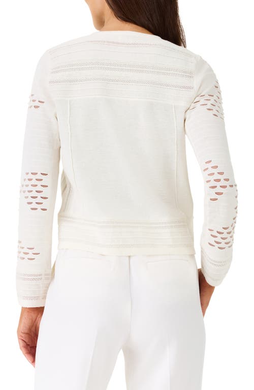 Shop Nic + Zoe Nic+zoe Mixed Knit Cardigan In Milk White