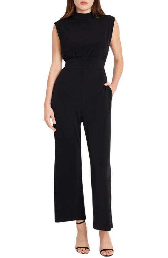 Shop Donna Morgan For Maggy Mock Neck Jumpsuit In Black