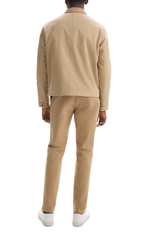 Shop Theory Zip-up Brushed Cotton Twill Jacket In New Camel