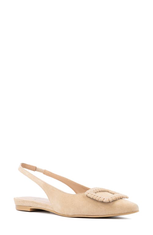 Janetta Slingback Pointed Toe Flat in Almond