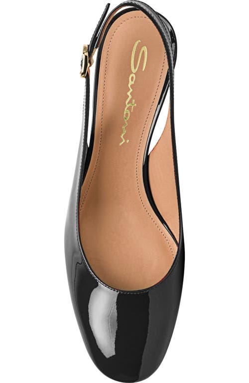 Santoni New Manet Black Sling Back In Black