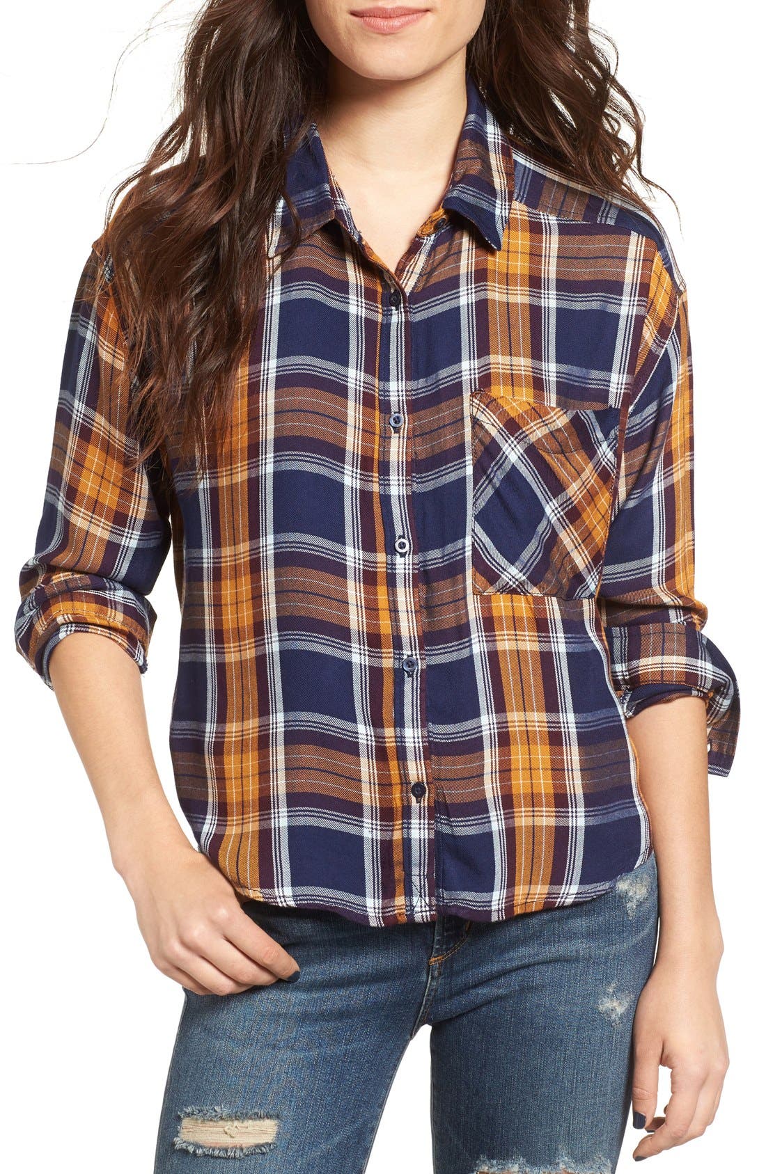 BP. Crop Plaid Shirt Nordstrom