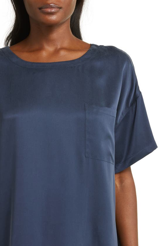 Shop Lunya Oversize Silk Sleepshirt In Deep Blue